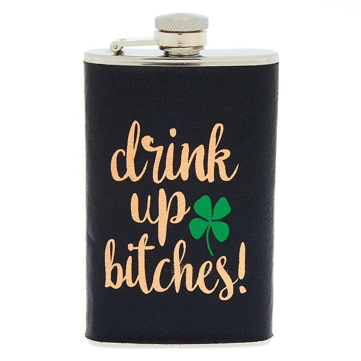 Drink Up B*tches Flask - Black,