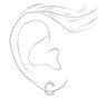 Silver Crystal Initial Stud Earrings - C,