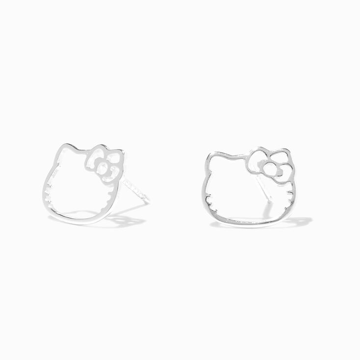 Sterling Silver Hello Kitty&reg; Cutout Stud Earrings,