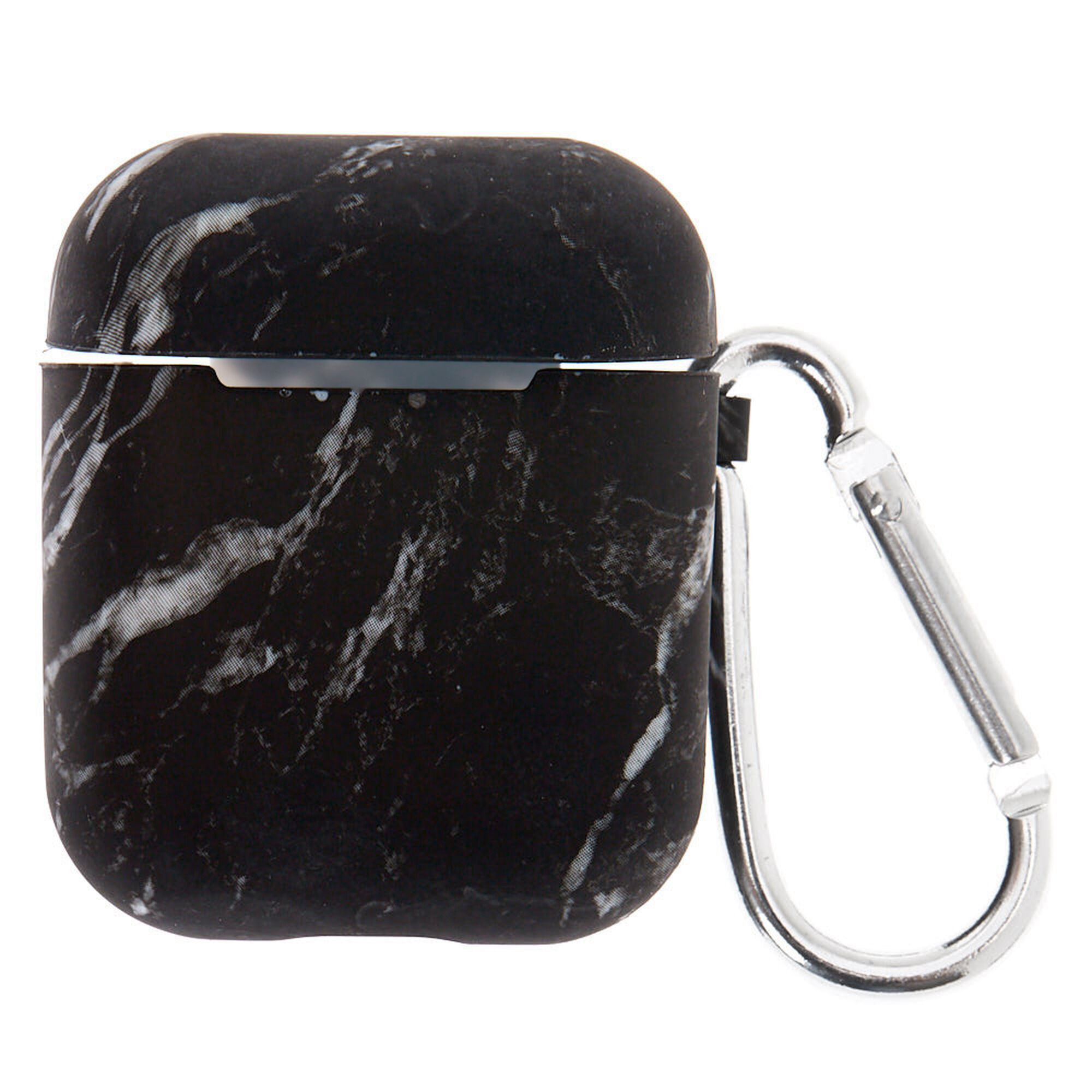 Black Marble Silicone Earbud Case Cover Compatible With Apple