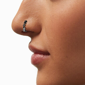 Silver-tone Titanium Twisted Faux Nose Hoop ,