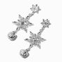 Holiday Bells &amp; Snowflakes Silver-tone 2&quot; Drop Earrings,