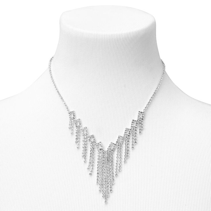 Silver Rhinestone Fringe Jewelry Set - 3 Pack,