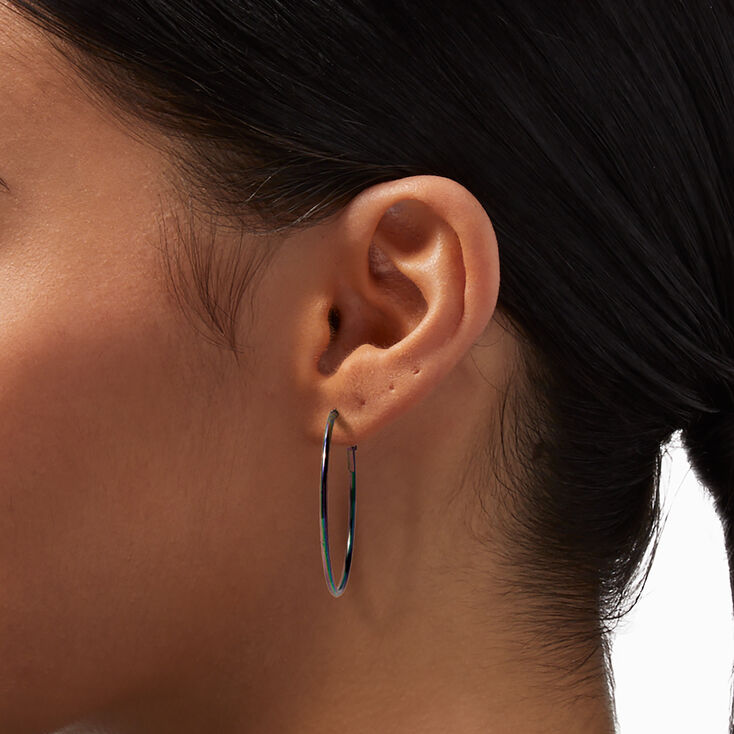 Mixed Metal 40MM Hoop Earrings - 3 Pack,