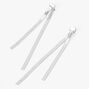 Silver Double Snake Chain 3&quot; Front And Back Drop Earrings,