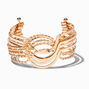 Gold-tone Extended Length Woven Cuff Bracelet,