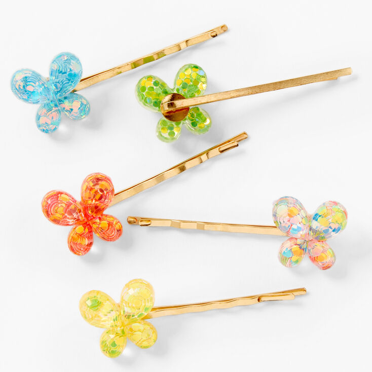 Gold Pastel Butterfly Hair Pins - 5 Pack,