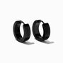 Black Stainless Steel 12MM Huggie Hoop Earrings,