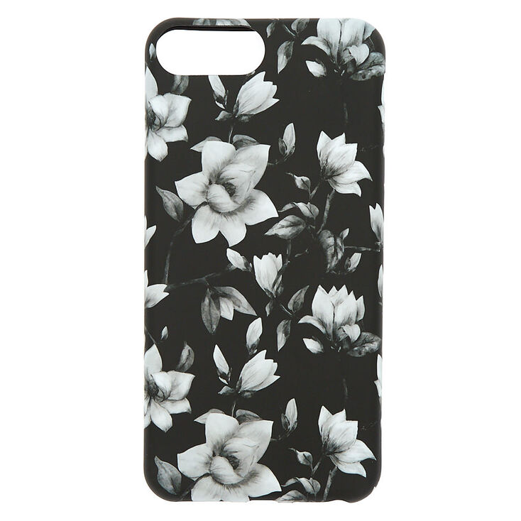 Black & White Floral Phone Case - Fits iPhone 6/7/8 Plus,