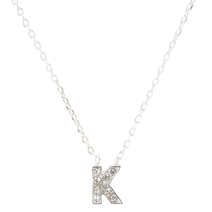 K Pendant Initial Necklace,
