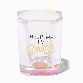Help Me I&#39;m Drunk Pink Square Shot Glass,