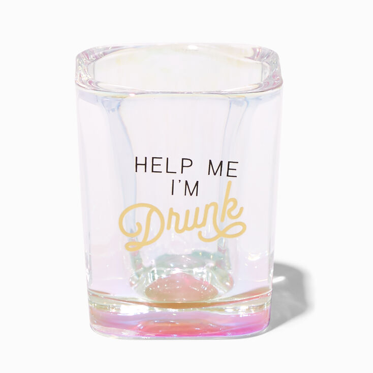 Help Me I&#39;m Drunk Pink Square Shot Glass,