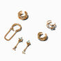 Gold-tone Opal Cuff Earring Stackables - 6 Pack,
