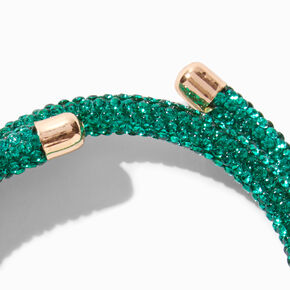 Green Pav&eacute; Crystal Coil Wrap Bracelet,