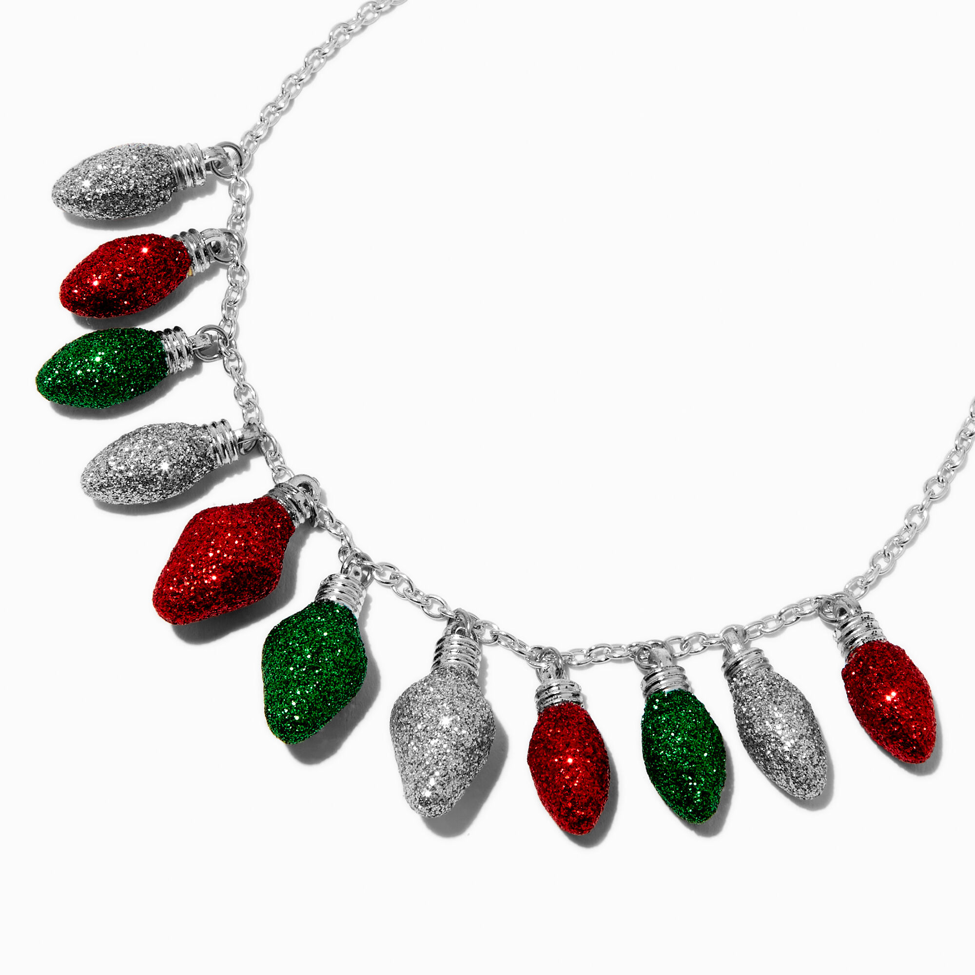 Glitter Christmas Lights Necklace Icing US