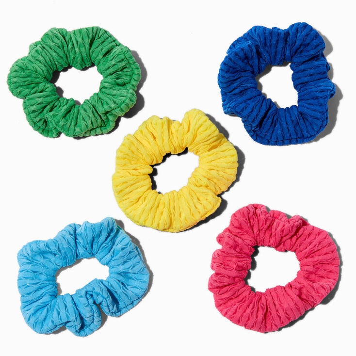 Rainbow Waffle Hair Scrunchies - 5 Pack,