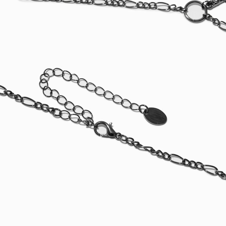 Hematite Embellished Cross Pendant Necklace,