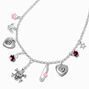Silver Goth Icon Charm Necklace,