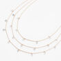 Rose Gold Crystal Confetti Multi Strand Necklace,