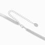 Silver Curb Chain Multi-Strand Necklace,