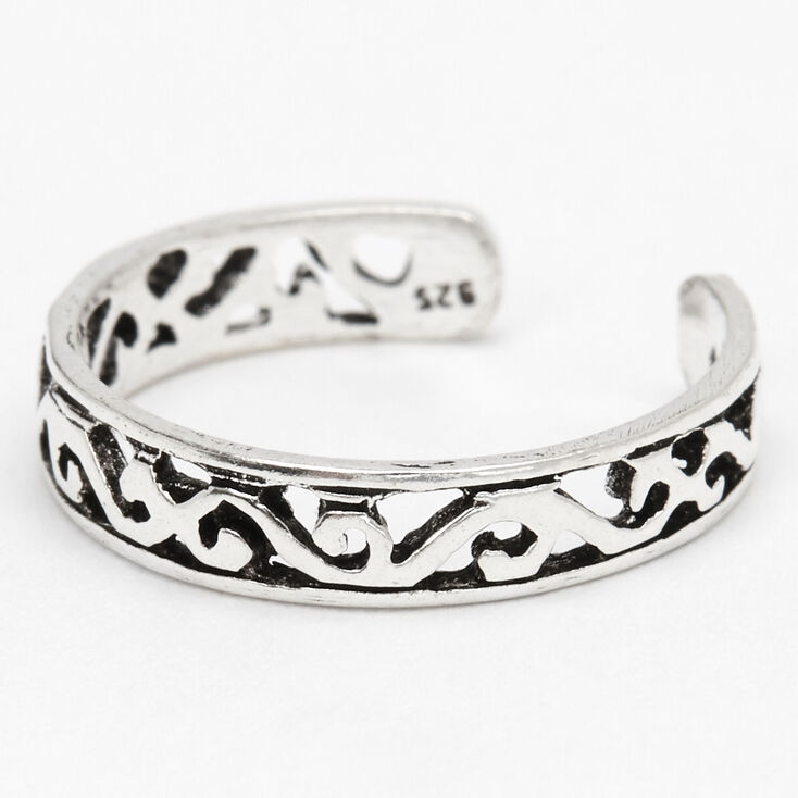 Sterling Silver Filigree Band Toe Ring,