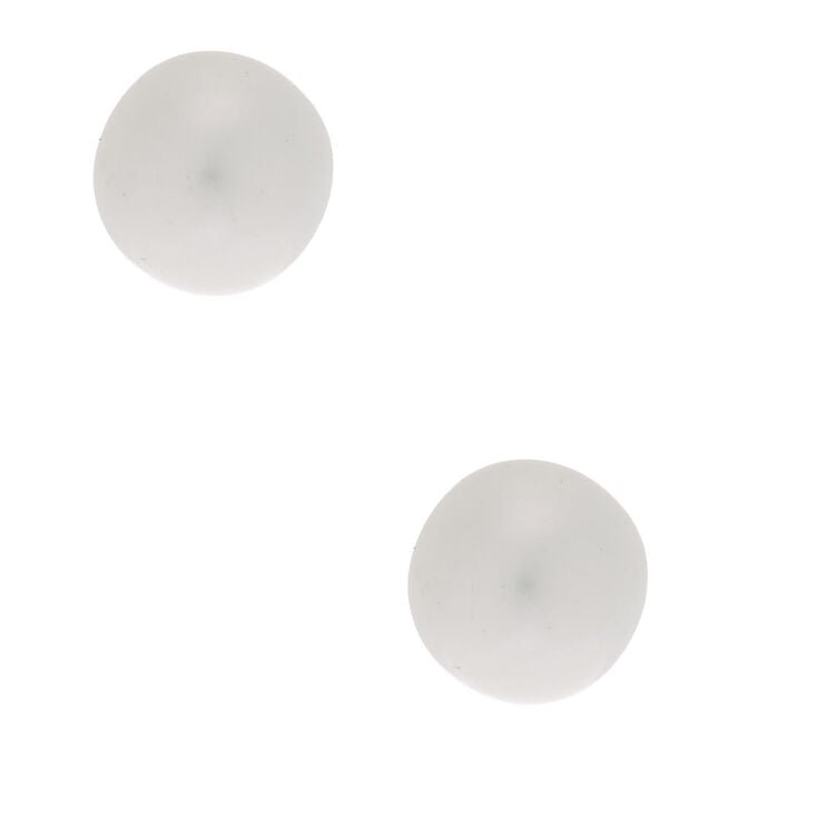 8MM Iridescent Pearl Stud Earrings,