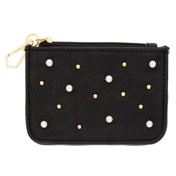 Black Pearl Studded Coin Purse,