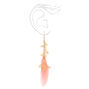 Gold 3.5&quot; Chain Coral Feather Drop Earrings,