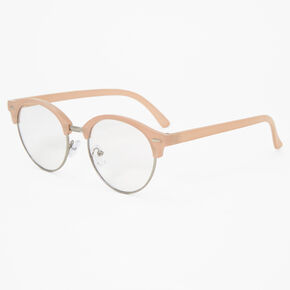 Solar Blue Light Reducing Nude Browline Clear Lens Frames,