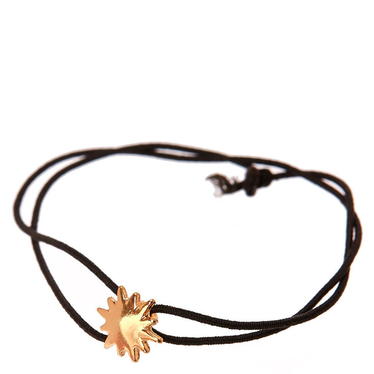 Gold Starburst & Black Stretch Bracelet,