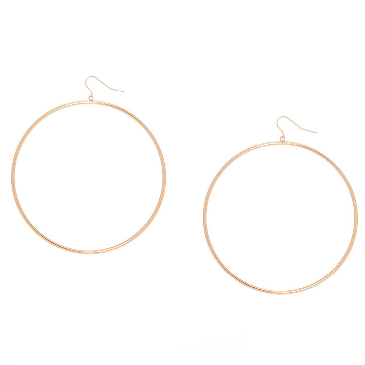 Gold 80MM Hoop Drop Earrings,