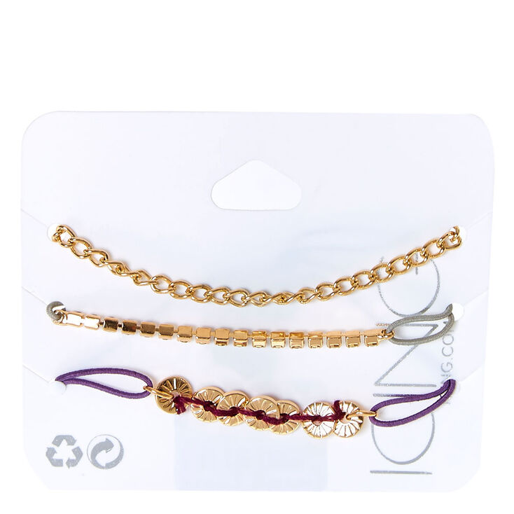 Gold Tone Stretch Bracelet Trio,