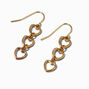 Gold-tone Open Heart Linear 1&quot; Drop Earrings,