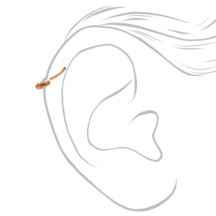 Rose Gold Crystal Cartilage Hoop Earring,