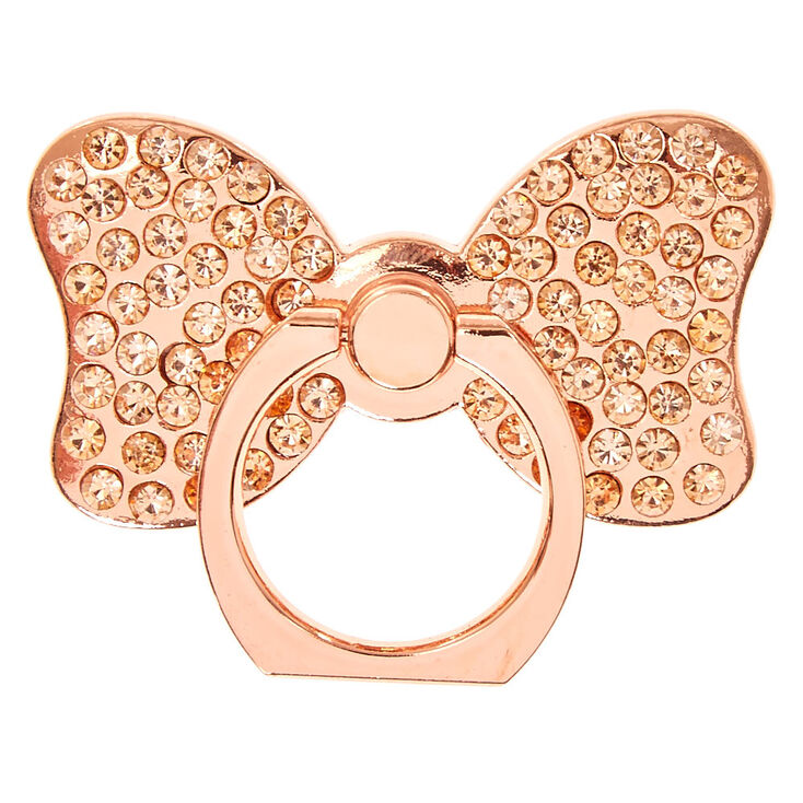 Rose Gold Stone Studded Bow Ring Stand,