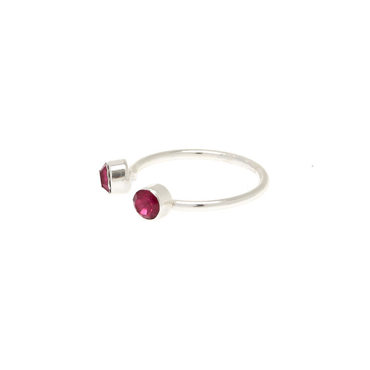 Open Cuff Fuchsia Crystal Toe Ring,