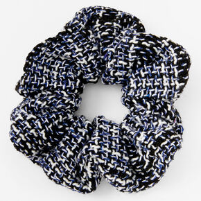 Tweed Hair Scrunchie - Navy,