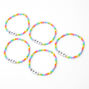 Rainbow Bead Stretch Friendship Bracelets - 5 Pack,