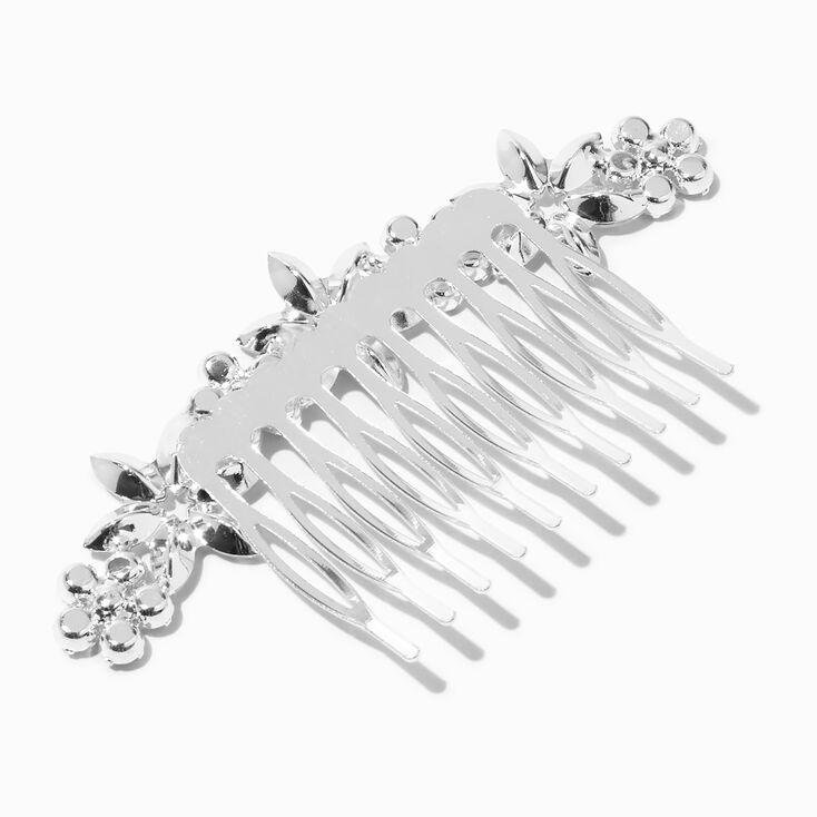 Silver-tone Daisy Rhinestone Hair Comb,