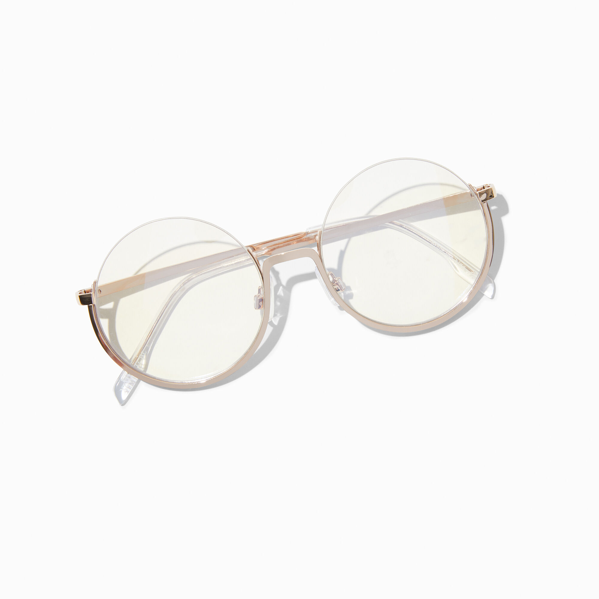 Gold rim clear glasses sales