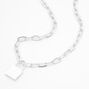 Silver Lock Pendant Chain Necklace,