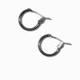 Hematite 10MM Hoop Earrings,