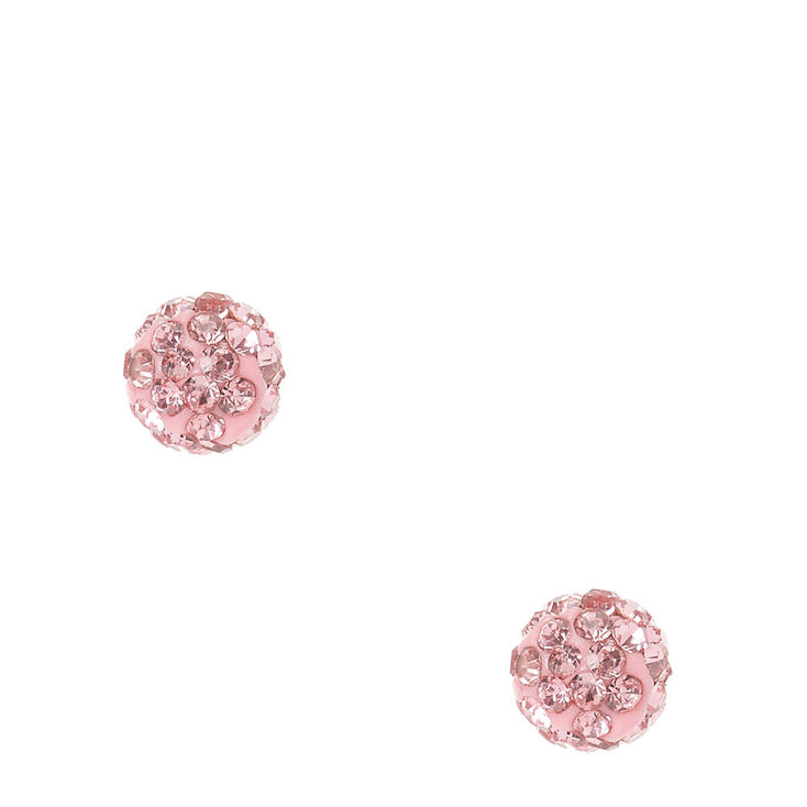Pink Fireball Stud Earrings,