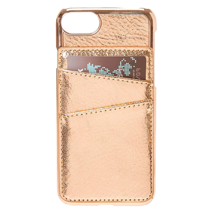 Rose Gold-Tone Card Holder Phone Case,