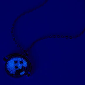 Silver Glow In The Dark Zodiac Spinning Pendant Necklace - Aquarius,