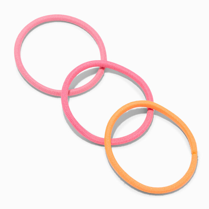 Pink &amp; Orange Lurex Hair Ties - 12 Pack,