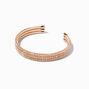 Rose Gold Rhinestone Triple Row Cuff Bracelet,