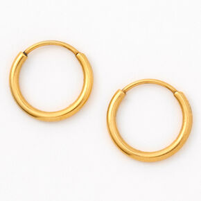 18kt Gold Plated 12MM Hoop Earrings,