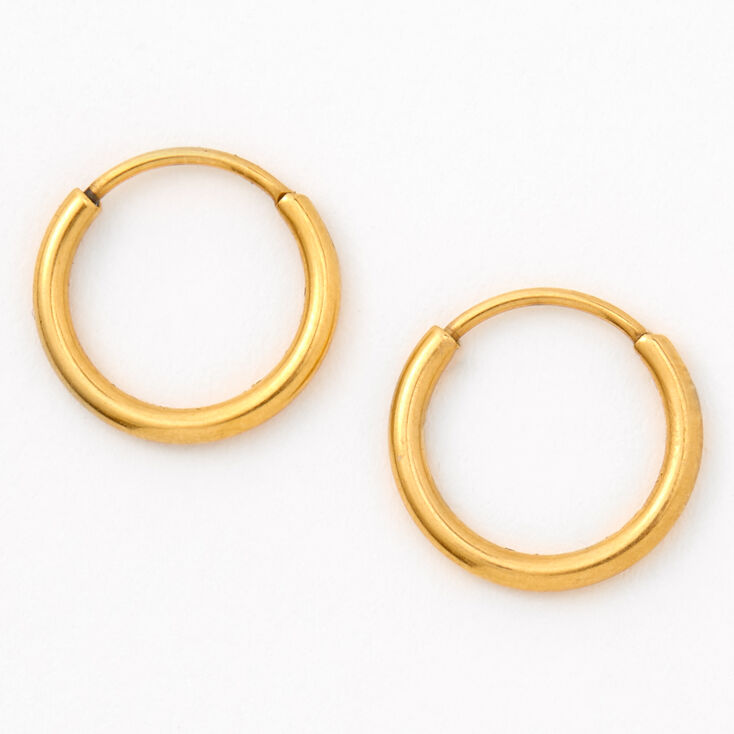 18kt Gold Plated 12MM Hoop Earrings,
