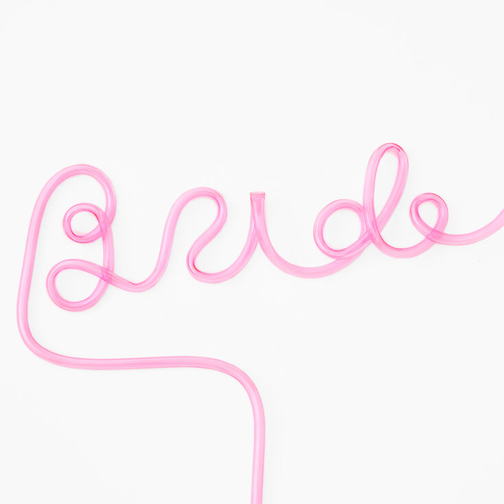 Bride Pink Script Drinking Straw,